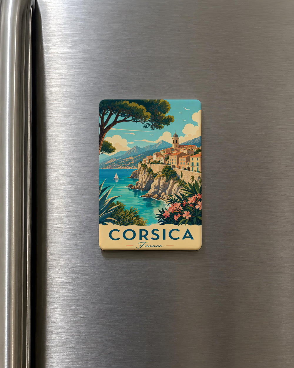 Corsica France Fridge Magnet, Corsica Island Souvenir Magnet, French Mediterranean Travel Keepsake, Corsica Vacation Gift