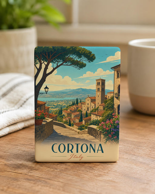Cortona Italy Fridge Magnet, Tuscany Travel Souvenir, Cortona Town Landmark Magnet, Italian Vacation Keepsake Gift
