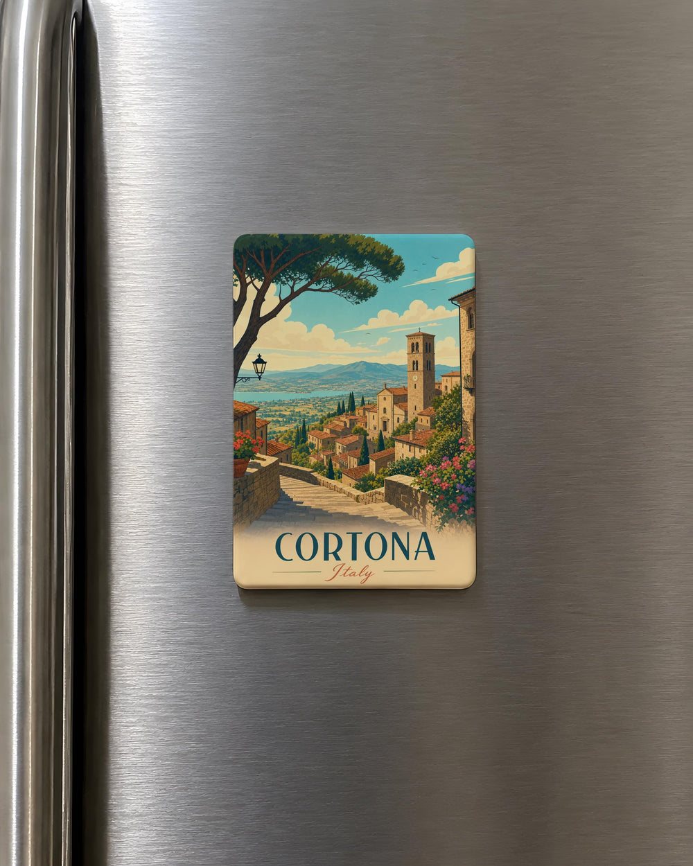 Cortona Italy Fridge Magnet, Tuscany Travel Souvenir, Cortona Town Landmark Magnet, Italian Vacation Keepsake Gift