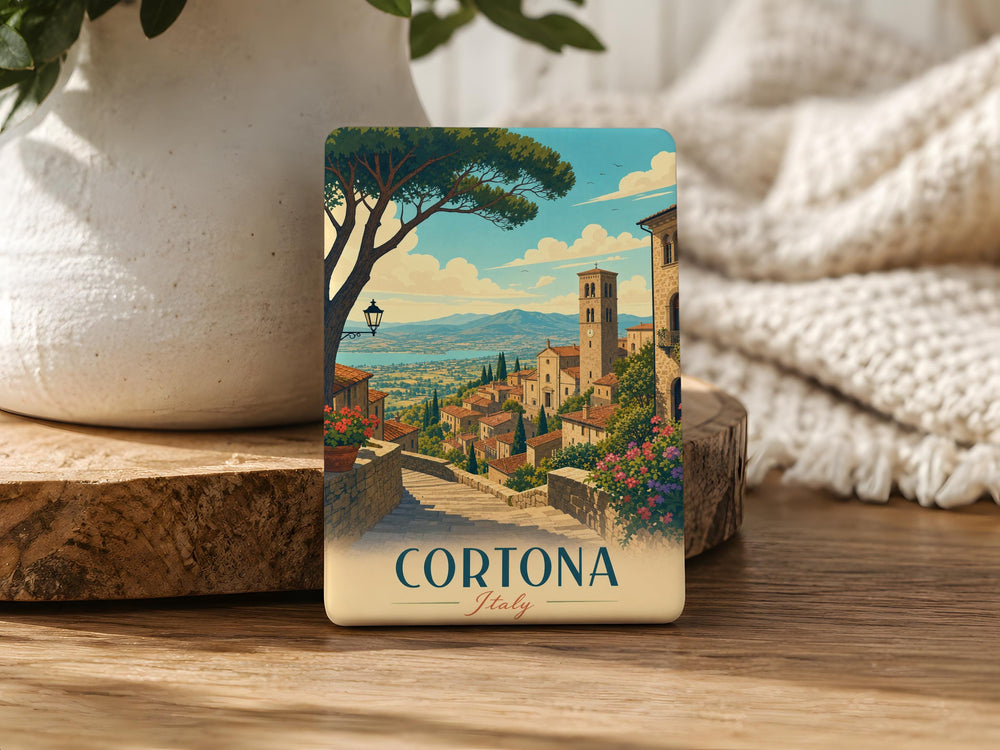 Cortona Italy Fridge Magnet, Tuscany Travel Souvenir, Cortona Town Landmark Magnet, Italian Vacation Keepsake Gift
