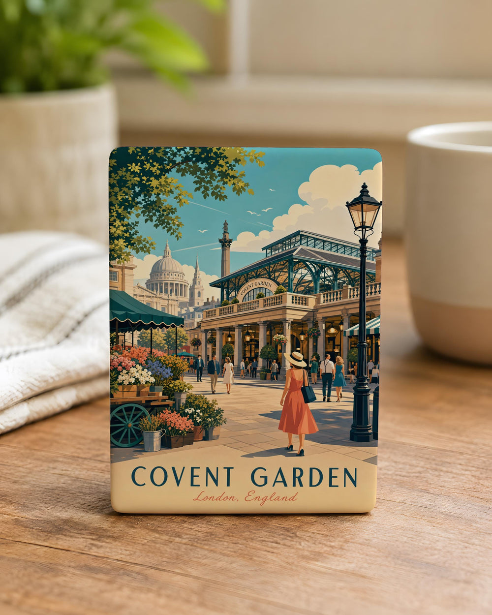 Covent Garden London Fridge Magnet, Covent Garden Market Square Souvenir Magnet, UK Travel Gift, London Landmark Magnet
