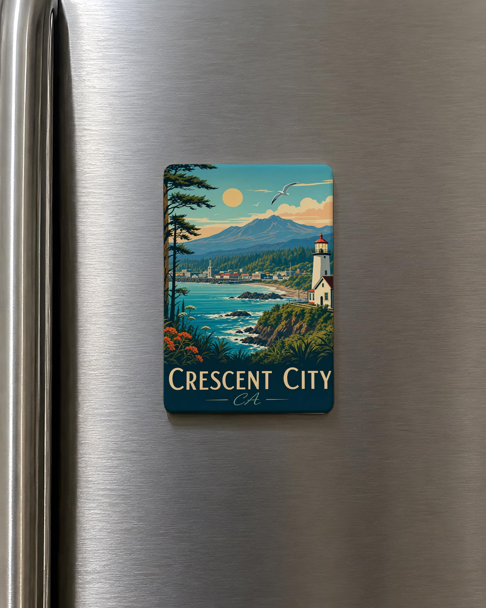 Crescent City California Fridge Magnet, Crescent City CA Souvenir Magnet, Coastal Town Travel Keepsake Gift