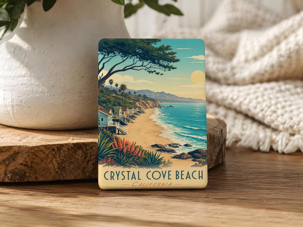 Crystal Cove Beach Fridge Magnet, Crystal Cove State Park California Coastal Cove, Ocean Waves, Tide Pools, Seaside Cliffs Souvenir