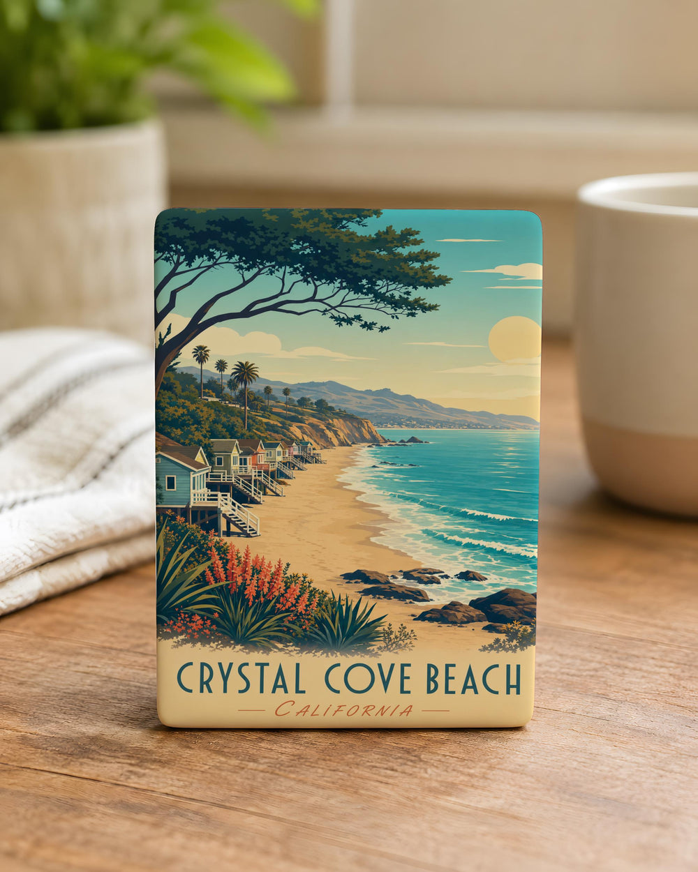 Crystal Cove Beach Fridge Magnet, Crystal Cove State Park California Coastal Cove, Ocean Waves, Tide Pools, Seaside Cliffs Souvenir