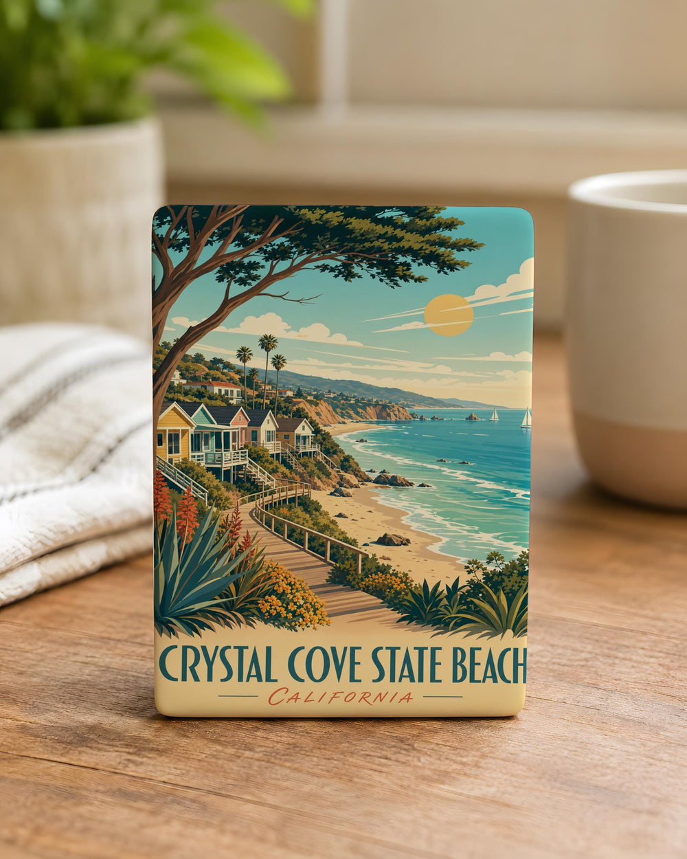 Crystal Cove State Beach Fridge Magnet, California Coast Souvenir, Newport Beach Travel Keepsake, Beach Lover Gift