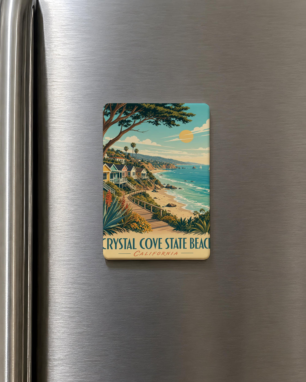 Crystal Cove State Beach Fridge Magnet, California Coast Souvenir, Newport Beach Travel Keepsake, Beach Lover Gift