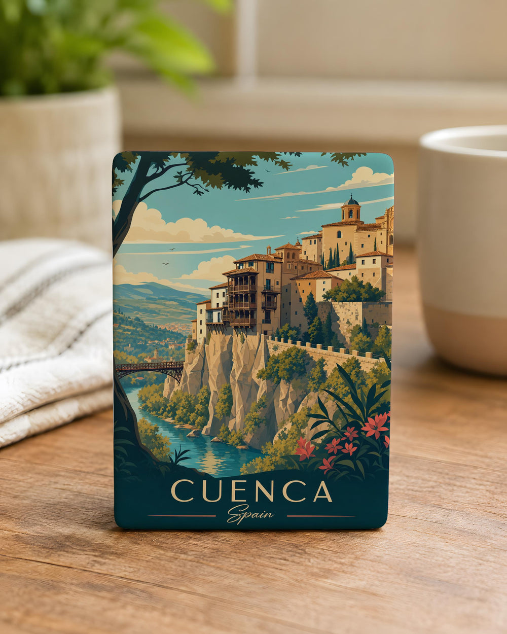 Cuenca Spain Fridge Magnet, Cuenca Old Town Landmark Souvenir, Spanish Travel Gift, Historic City Keepsake Magnet