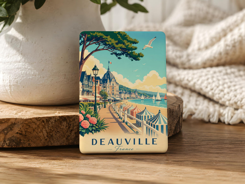 Deauville France Fridge Magnet, Deauville Normandy Souvenir Magnet, French Coastal Town Travel Keepsake Magnet