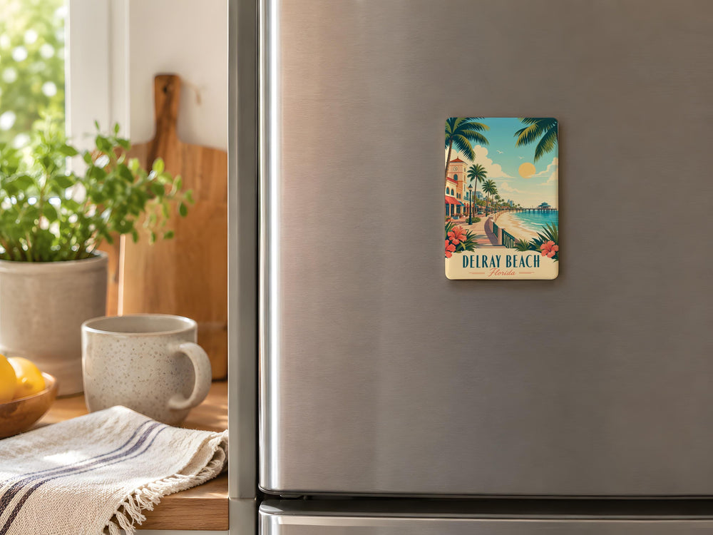 Delray Beach Florida Fridge Magnet, Delray Beach Souvenir Magnet, Florida Travel Magnet, Beach Town Refrigerator Magnet