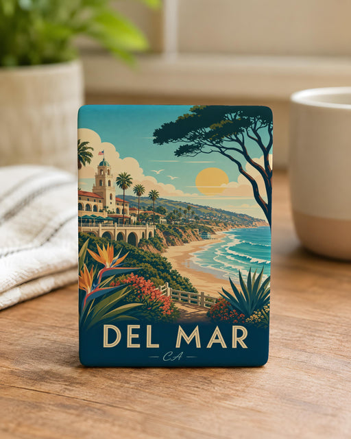 Del Mar CA Fridge Magnet, Del Mar California Souvenir Magnet, Coastal Beach Town Travel Gift, Del Mar Vacation Keepsake
