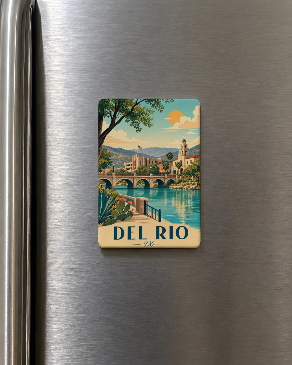 Del Rio TX Fridge Magnet, Del Rio Texas Souvenir Magnet, Southwest Travel Gift, City Landmark Keepsake Magnet