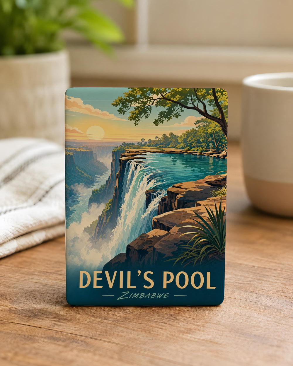 Devils Pool Fridge Magnet, Victoria Falls Zambia Zimbabwe Souvenir, Natural Wonder Travel Keepsake Magnet