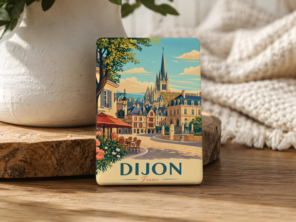 Dijon France Fridge Magnet, Dijon City Souvenir Magnet, Burgundy Travel Keepsake, France Landmark Magnet, French City Magnet
