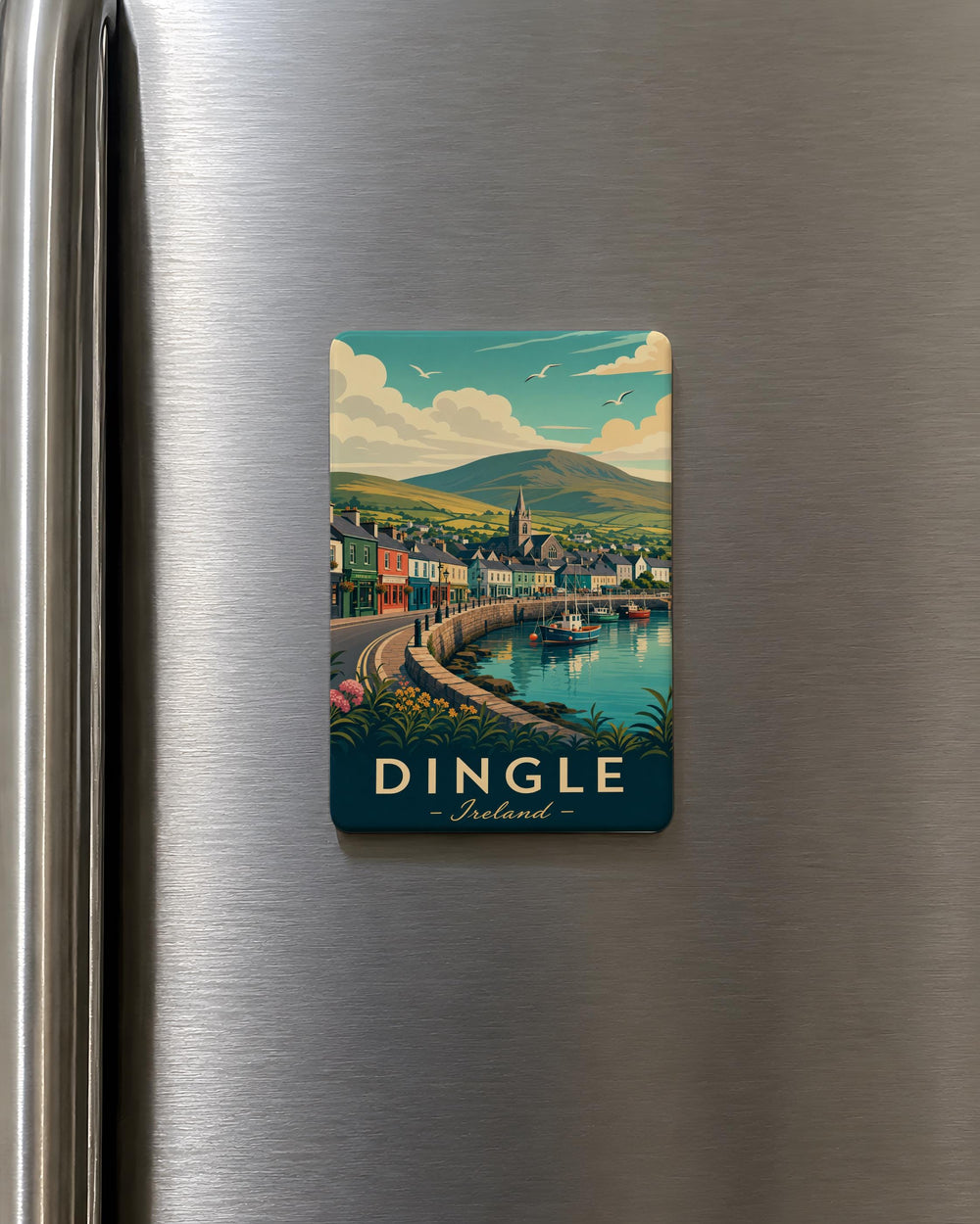 Dingle Ireland Fridge Magnet, Dingle Peninsula Souvenir Magnet, County Kerry Travel Gift, Irish Coastal Town Keepsake Magnet