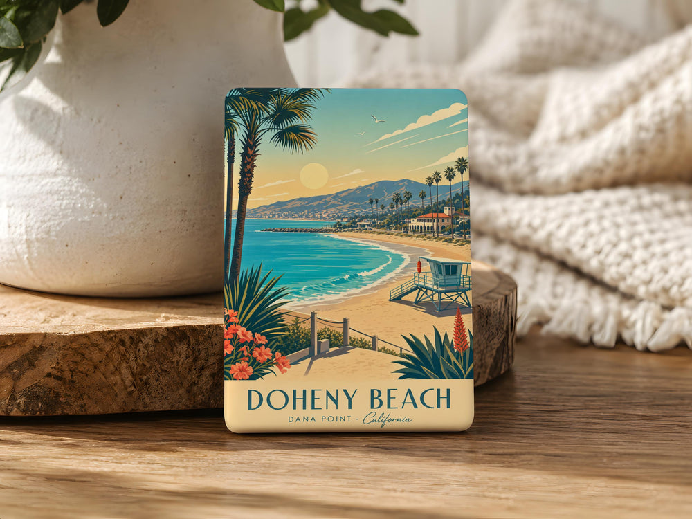 Doheny Beach Fridge Magnet California Coastal Surf Spot Souvenir Dana Point Ocean Beach Travel Keepsake Magnet