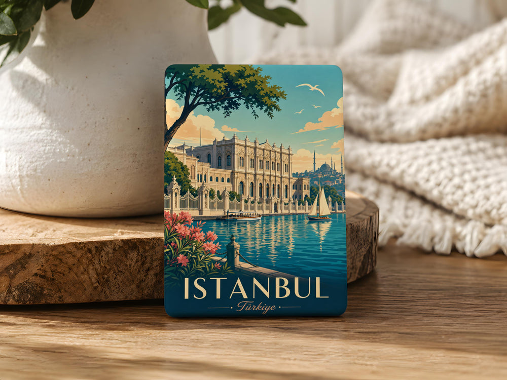 Dolmabahce Palace Fridge Magnet, Istanbul Turkey Landmark Souvenir, Bosphorus Waterfront Palace Magnet, Travel Gift