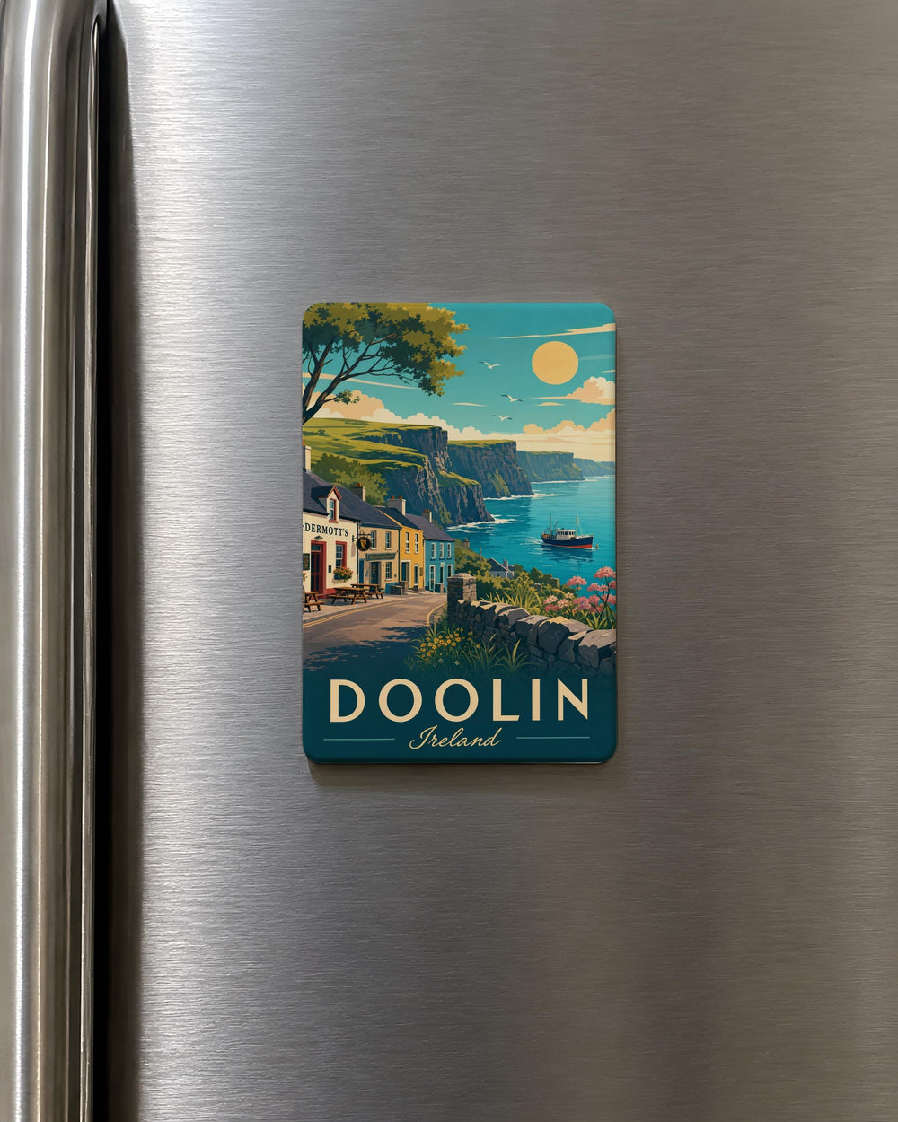 Doolin Ireland Fridge Magnet, Doolin Village Souvenir, County Clare Travel Keepsake, Irish Coastal Town Magnet, Ireland Gift