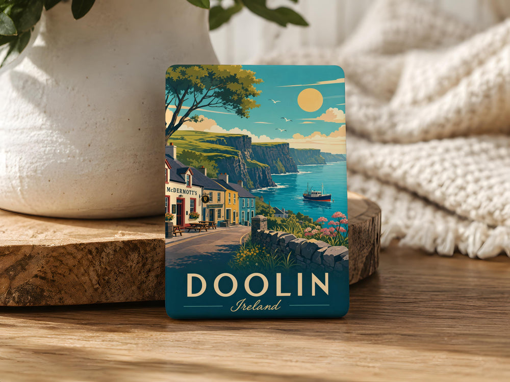 Doolin Ireland Fridge Magnet, Doolin Village Souvenir, County Clare Travel Keepsake, Irish Coastal Town Magnet, Ireland Gift