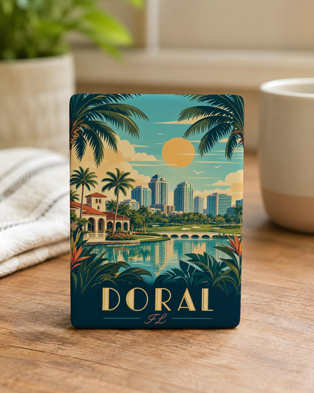 Doral Florida Fridge Magnet, Doral FL Souvenir Magnet, Miami-Dade Travel Gift, Florida Vacation Keepsake Magnet