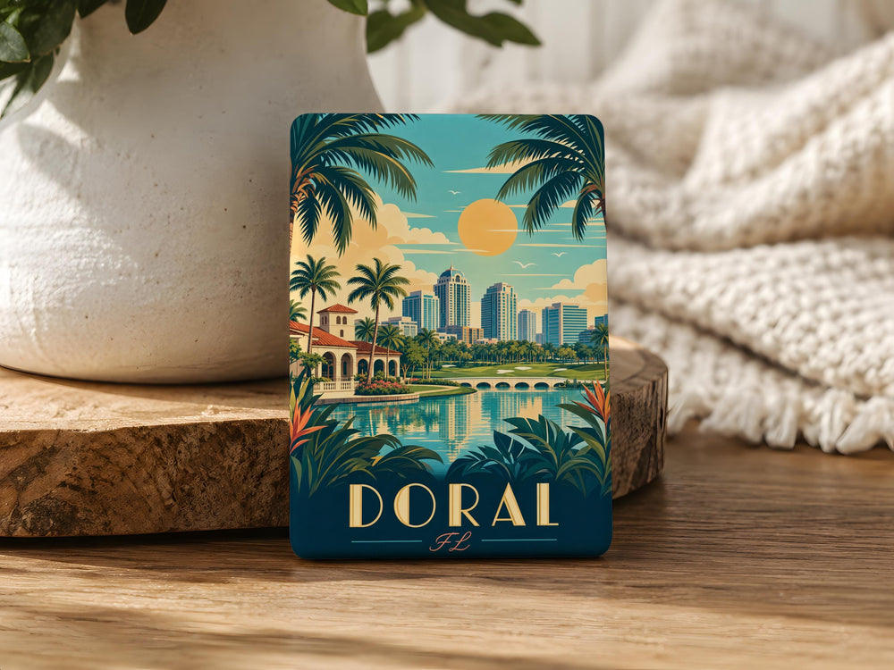 Doral Florida Fridge Magnet, Doral FL Souvenir Magnet, Miami-Dade Travel Gift, Florida Vacation Keepsake Magnet