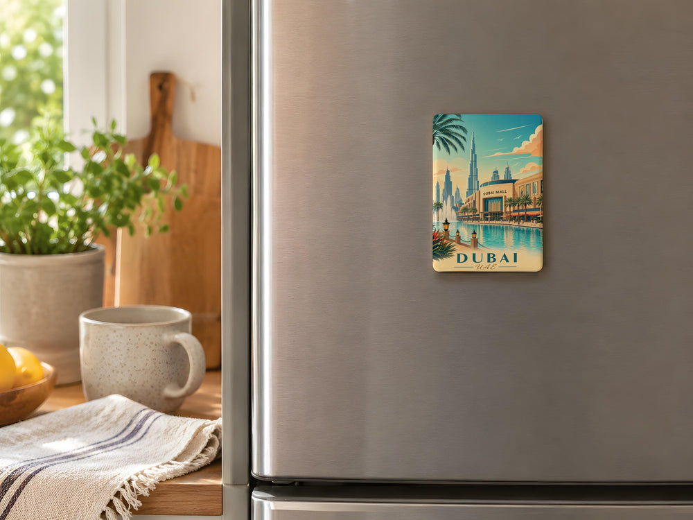 Dubai Mall Fridge Magnet, Dubai UAE Souvenir Magnet, Shopping Mall Landmark Magnet, Travel Keepsake Gift