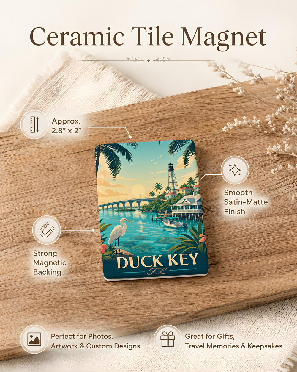 Duck Key Florida Fridge Magnet, Florida Keys Souvenir Magnet, Coastal Island Travel Gift, Duck Key FL Keepsake Magnet