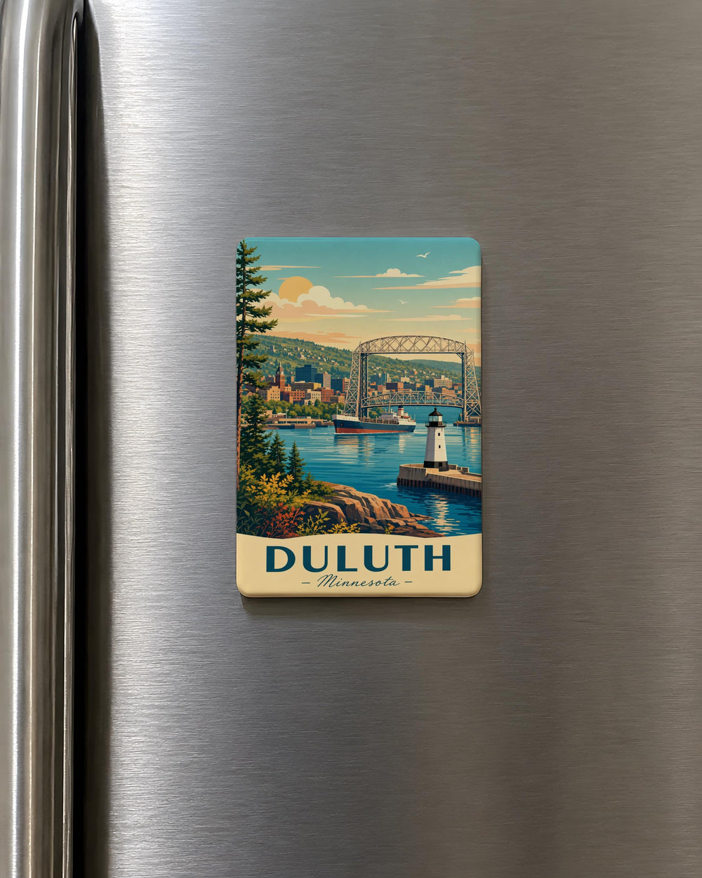 Duluth Minnesota Fridge Magnet, Duluth MN Souvenir Magnet, Lake Superior North Shore Travel Gift, Minnesota Vacation Keepsake