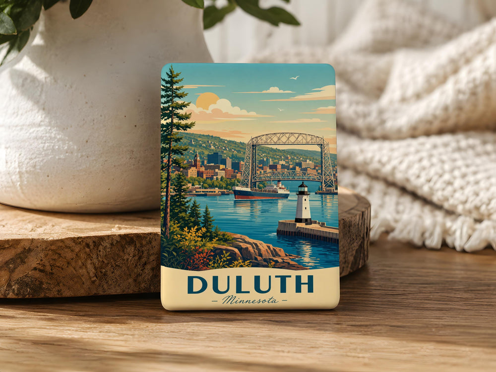 Duluth Minnesota Fridge Magnet, Duluth MN Souvenir Magnet, Lake Superior North Shore Travel Gift, Minnesota Vacation Keepsake