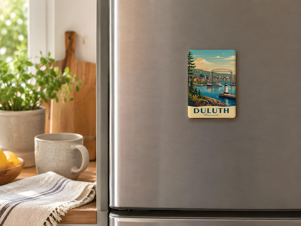 Duluth Minnesota Fridge Magnet, Duluth MN Souvenir Magnet, Lake Superior North Shore Travel Gift, Minnesota Vacation Keepsake