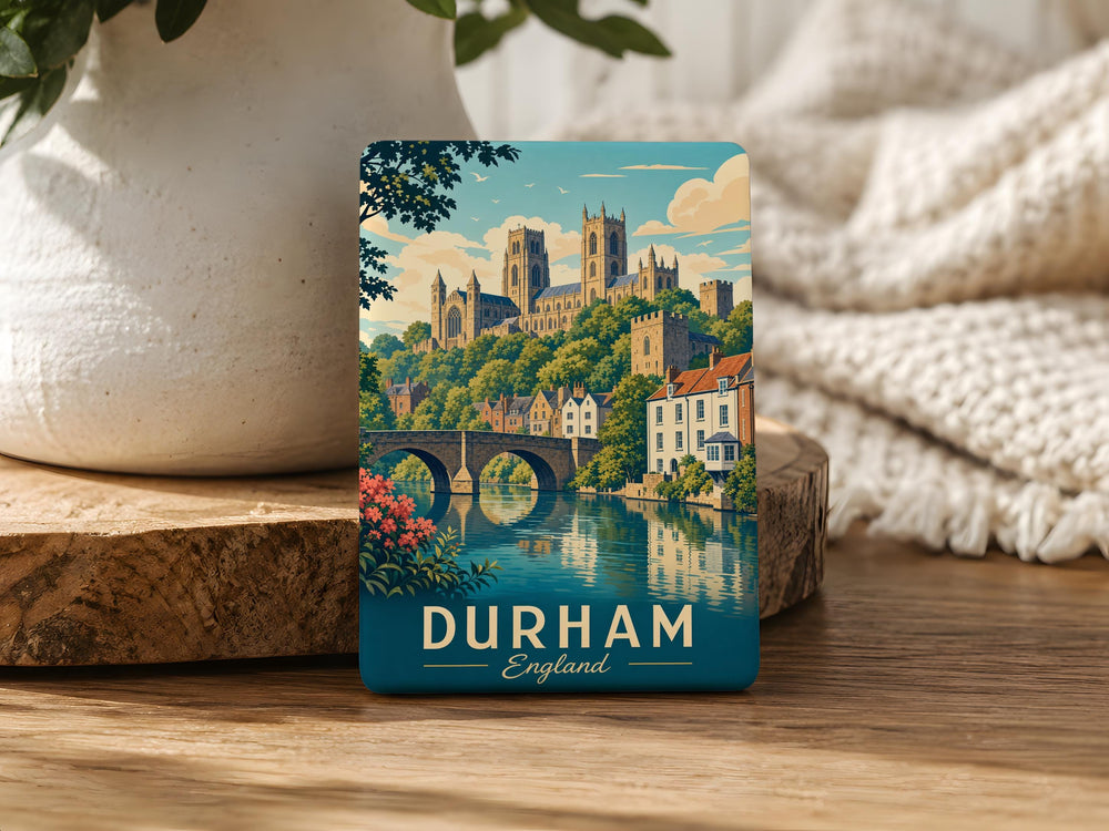 Durham England Fridge Magnet, Durham Cathedral Souvenir Magnet, UK Travel Gift, County Durham Landmark Magnet