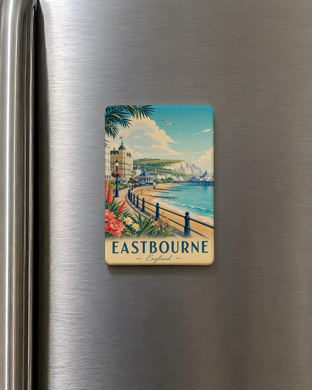 Eastbourne England Fridge Magnet, Eastbourne Souvenir Magnet, Eastbourne Seaside Town Travel Gift, England Coastal Keepsake Magnet