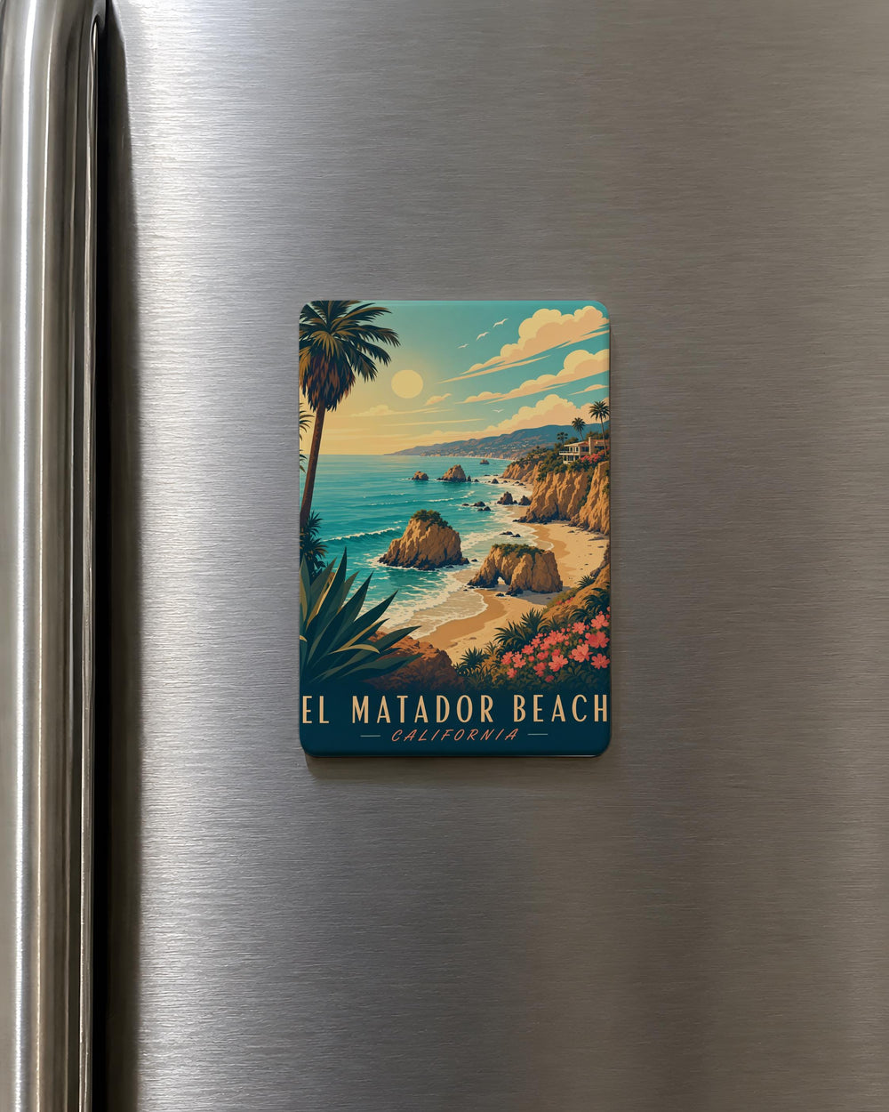 El Matador Beach Fridge Magnet, Malibu California Coastal Beach Cliff Scene Souvenir Magnet, Ocean Shore Travel Gift