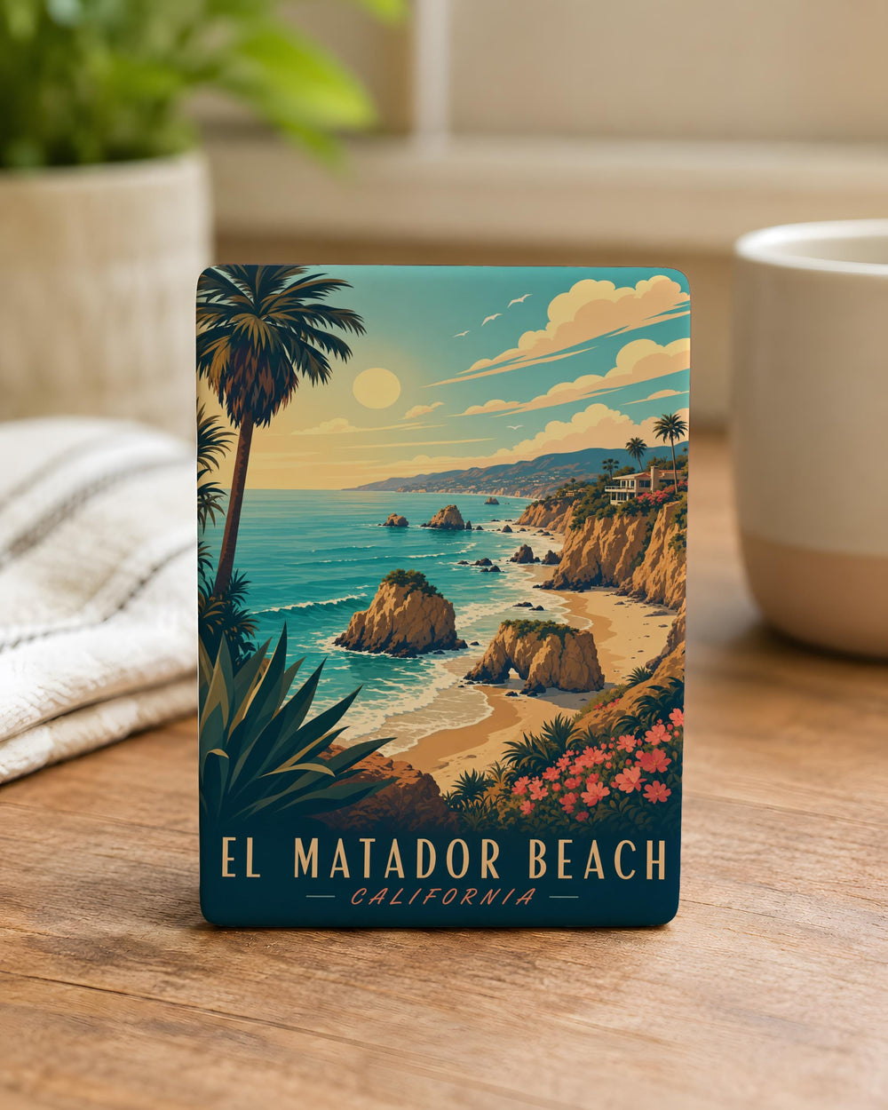 El Matador Beach Fridge Magnet, Malibu California Coastal Beach Cliff Scene Souvenir Magnet, Ocean Shore Travel Gift