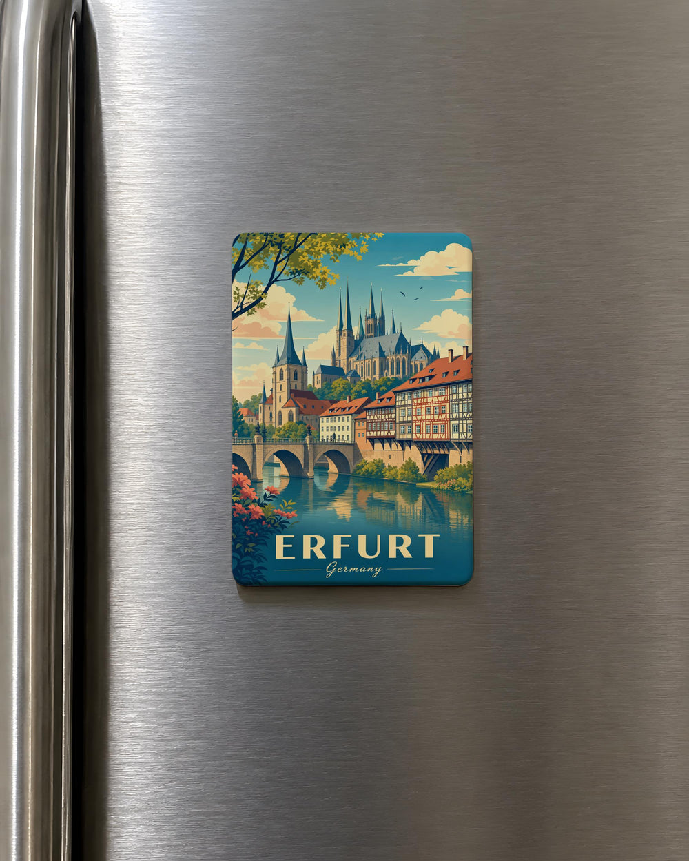 Erfurt Germany Fridge Magnet, Erfurt City Souvenir Magnet, German Travel Keepsake, Erfurt Landmark Refrigerator Magnet