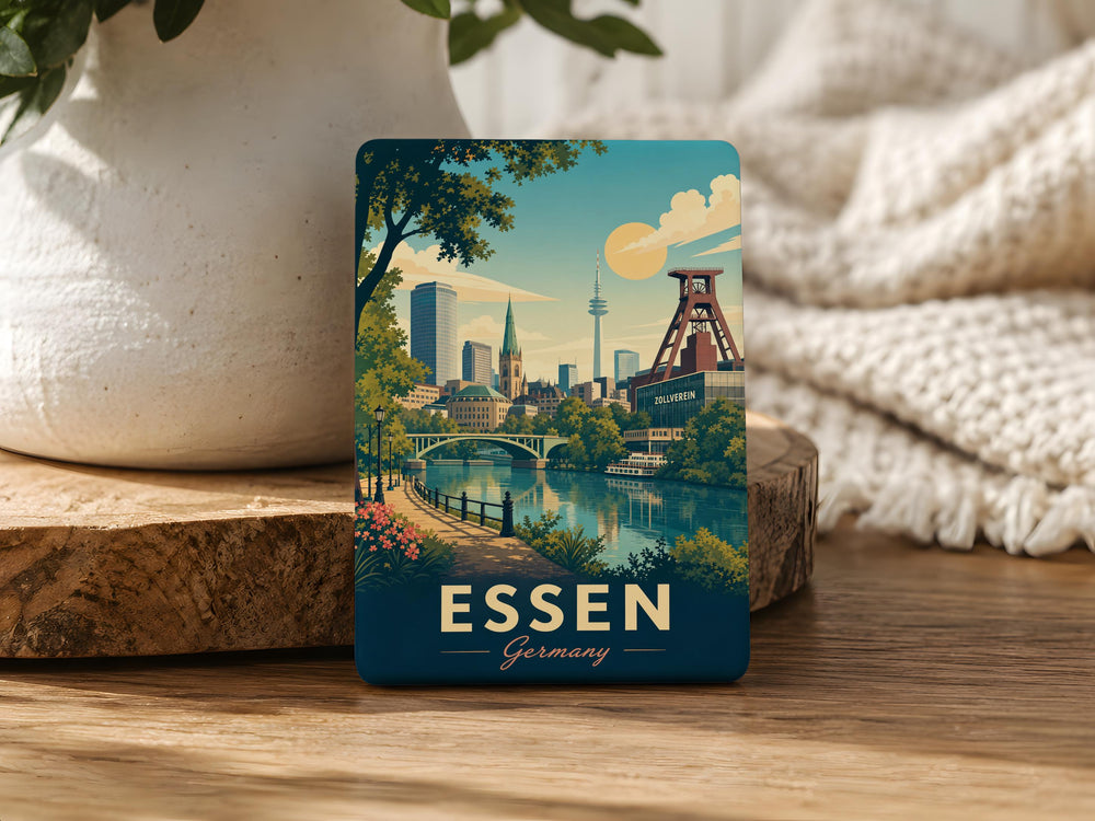 Essen Germany Fridge Magnet, Essen Souvenir Magnet, Ruhr Area Travel Gift, German City Landmark Keepsake Magnet