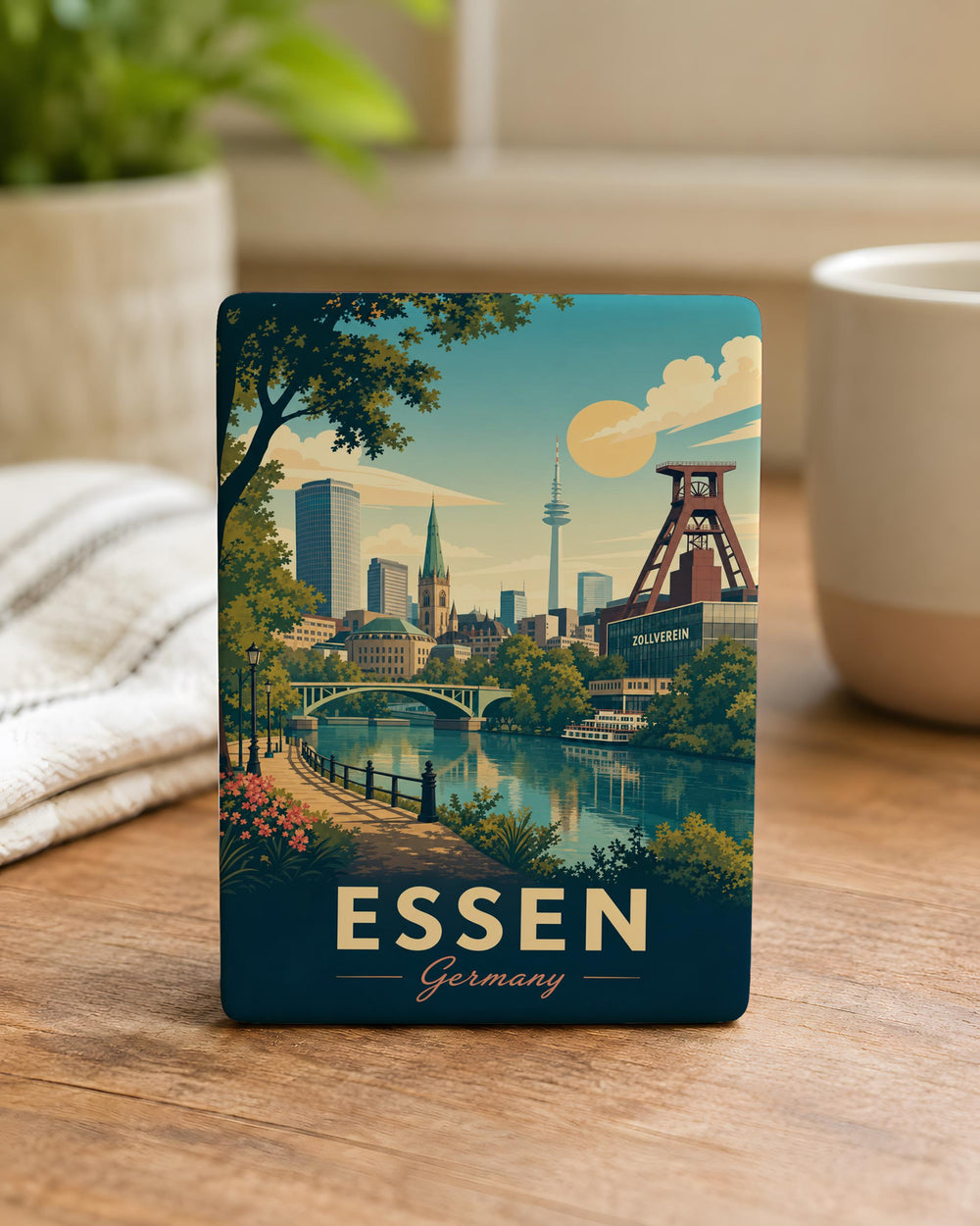 Essen Germany Fridge Magnet, Essen Souvenir Magnet, Ruhr Area Travel Gift, German City Landmark Keepsake Magnet