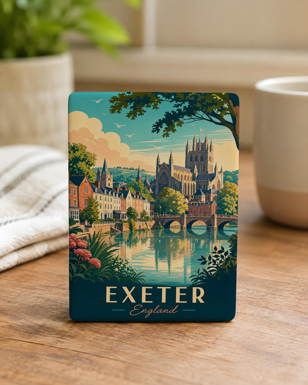 Exeter England Fridge Magnet, Exeter Cathedral Souvenir Magnet, Devon UK Travel Keepsake, British City Landmark Magnet