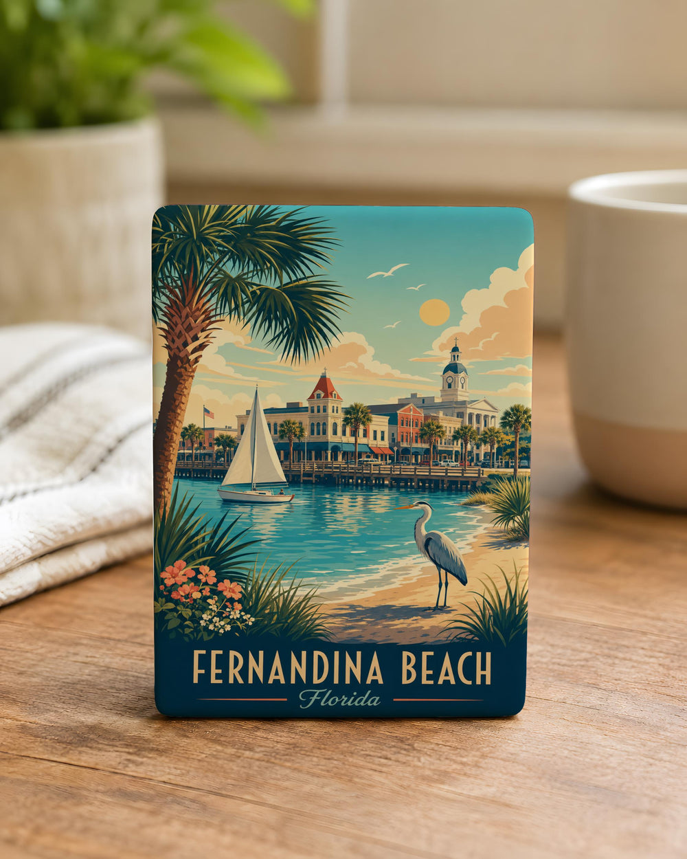 Fernandina Beach Florida Fridge Magnet, Amelia Island Souvenir Magnet, Florida Beach Travel Keepsake Magnet