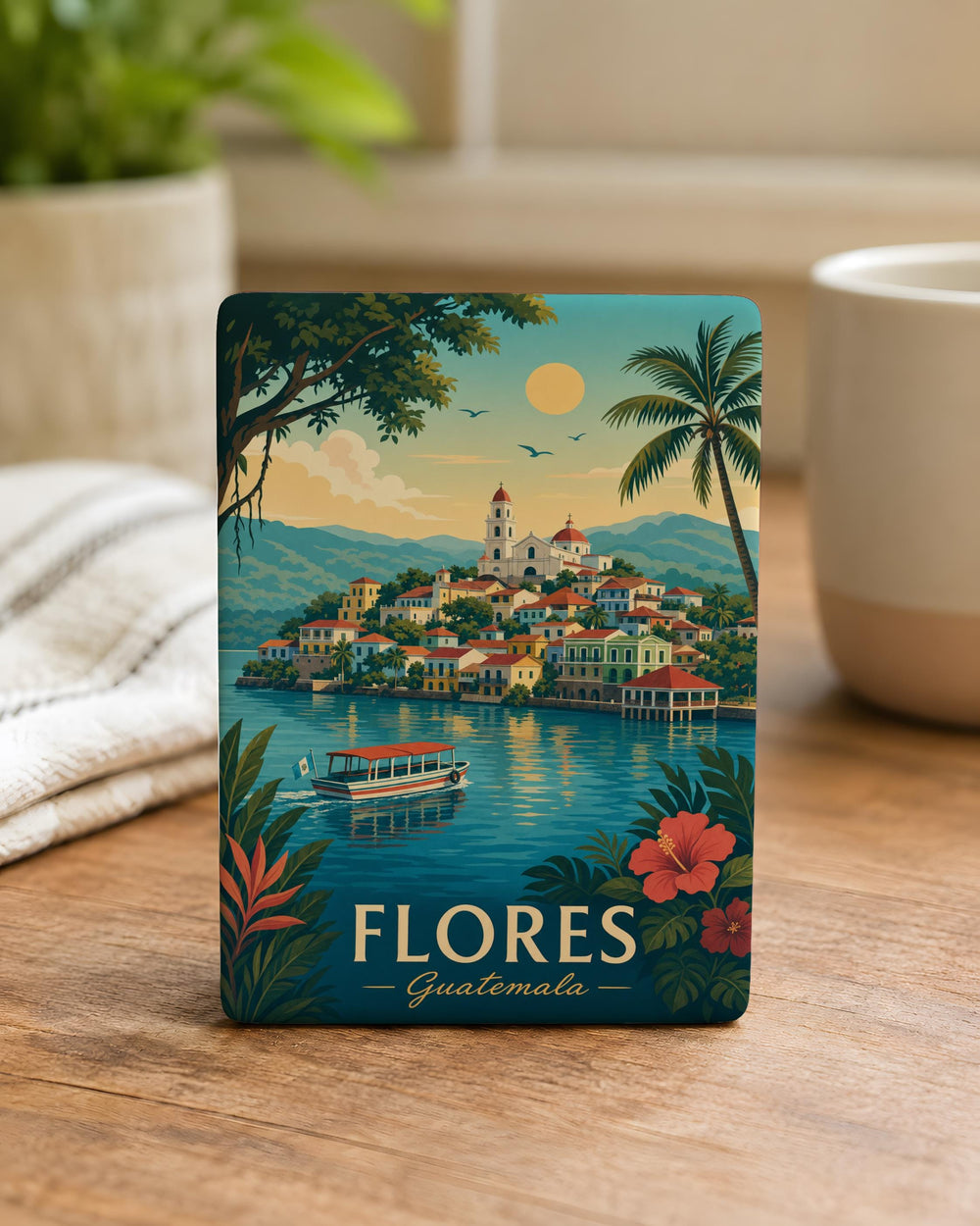 Flores Guatemala Fridge Magnet, Flores Island Peten Souvenir Magnet, Guatemala Travel Keepsake, Central America Gift Magnet