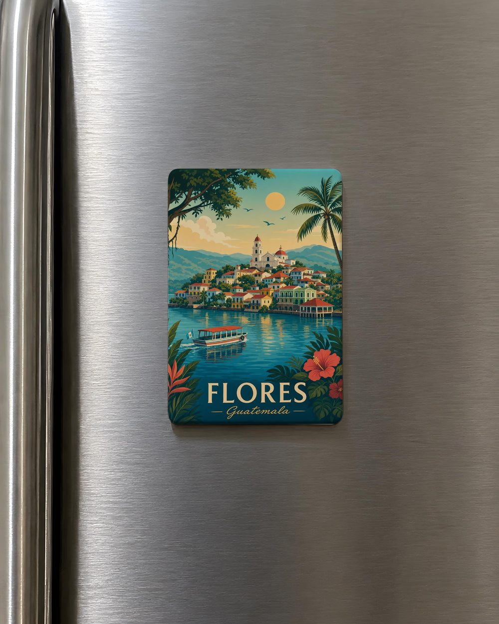 Flores Guatemala Fridge Magnet, Flores Island Peten Souvenir Magnet, Guatemala Travel Keepsake, Central America Gift Magnet