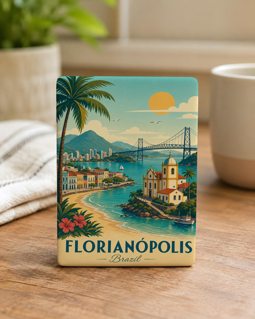 Florianópolis Brazil Fridge Magnet, Florianopolis Souvenir Magnet, Santa Catarina Travel Keepsake, Brazil City Landmark Magnet