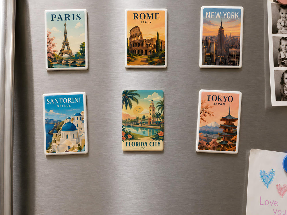Florida City FL Fridge Magnet, Florida Souvenir Magnet, City Name Travel Keepsake, Florida Gift for Tourists & Locals