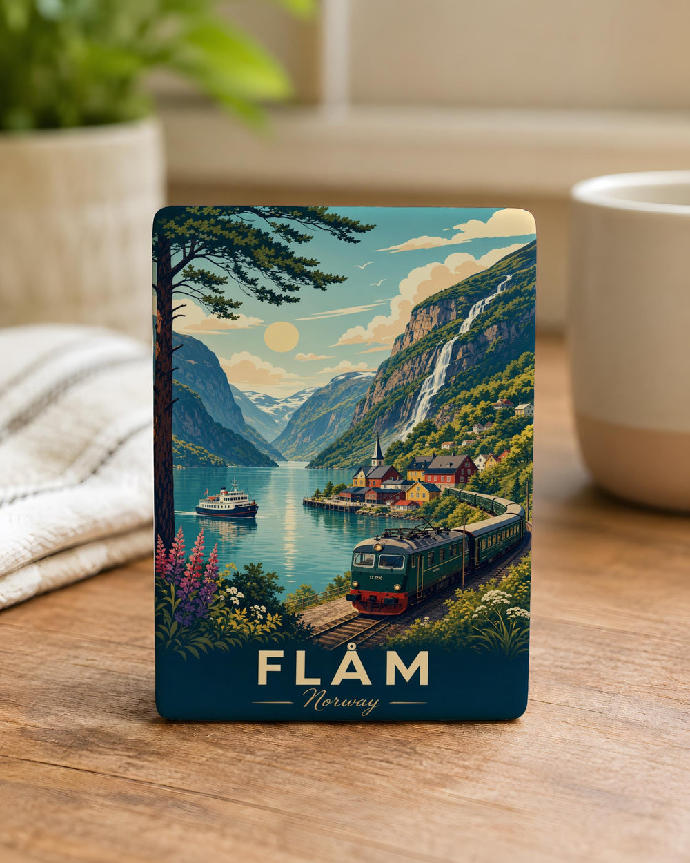 Norway Fridge Magnet, Norwegian Travel Souvenir, Norway Landmark Keepsake Magnet, Scandinavian Country Magnet Gift