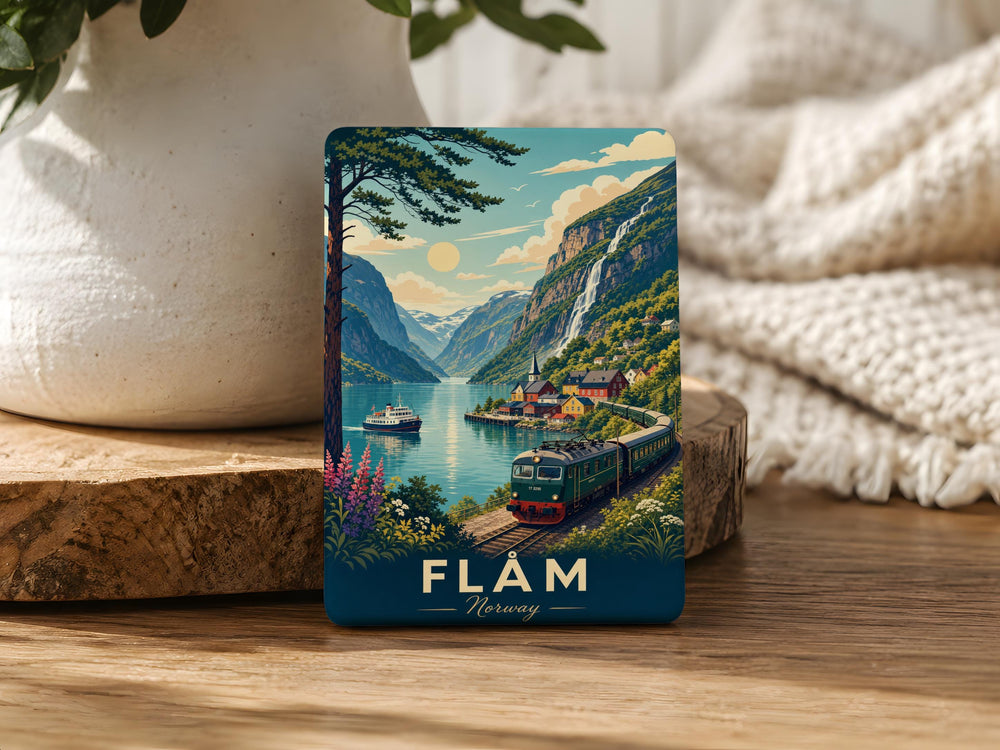 Norway Fridge Magnet, Norwegian Travel Souvenir, Norway Landmark Keepsake Magnet, Scandinavian Country Magnet Gift