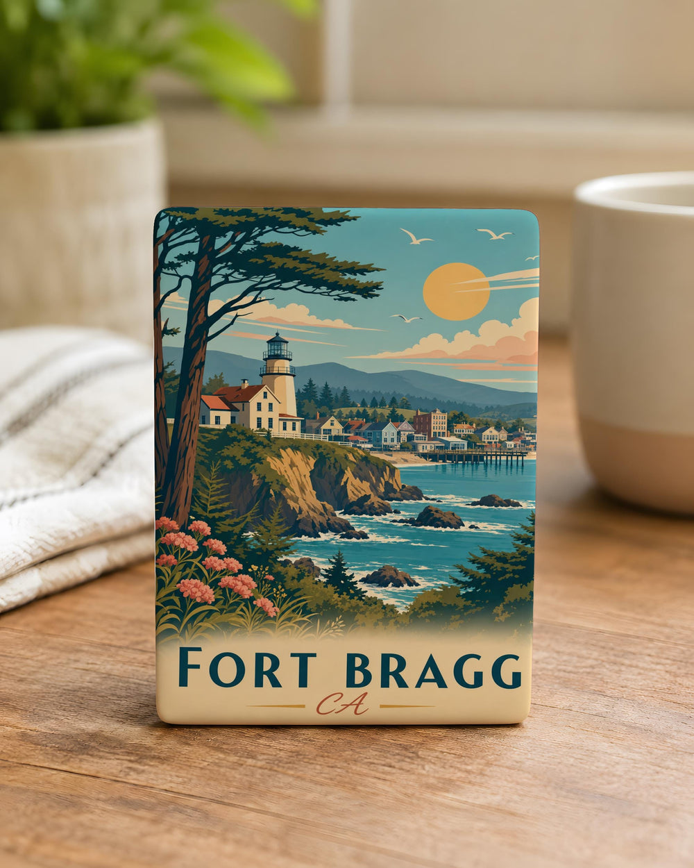 Fort Bragg California Fridge Magnet, Fort Bragg CA Souvenir Magnet, Mendocino Coast Travel Gift, Coastal Town Keepsake Magnet