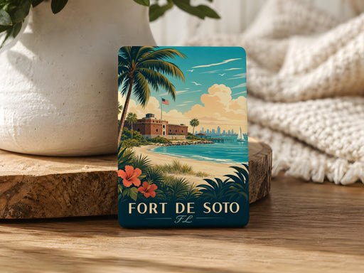 Fort De Soto Florida Fridge Magnet, Fort De Soto Park Souvenir Magnet, St. Petersburg FL Travel Keepsake Magnet