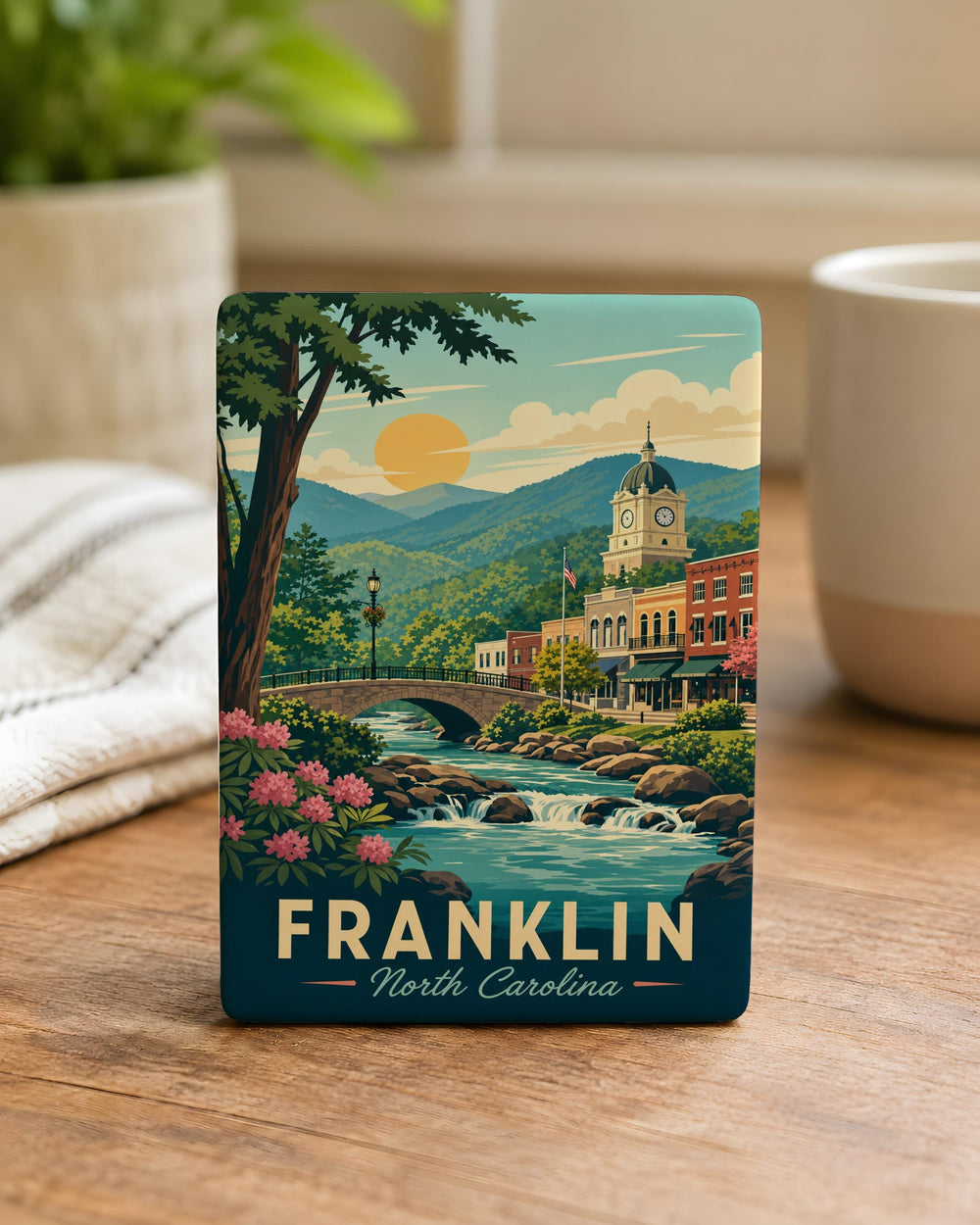 Franklin NC Fridge Magnet, Franklin North Carolina Souvenir Magnet, Great Smoky Mountains Travel Keepsake Magnet