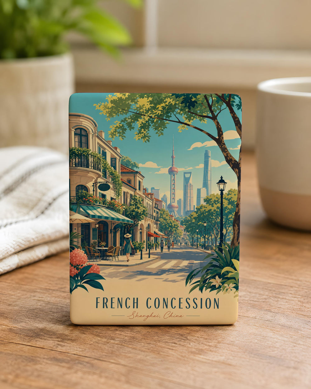 French Concession Fridge Magnet, Shanghai Neighborhood Landmark Souvenir Magnet, Historic Streetscape Travel Keepsake Gift