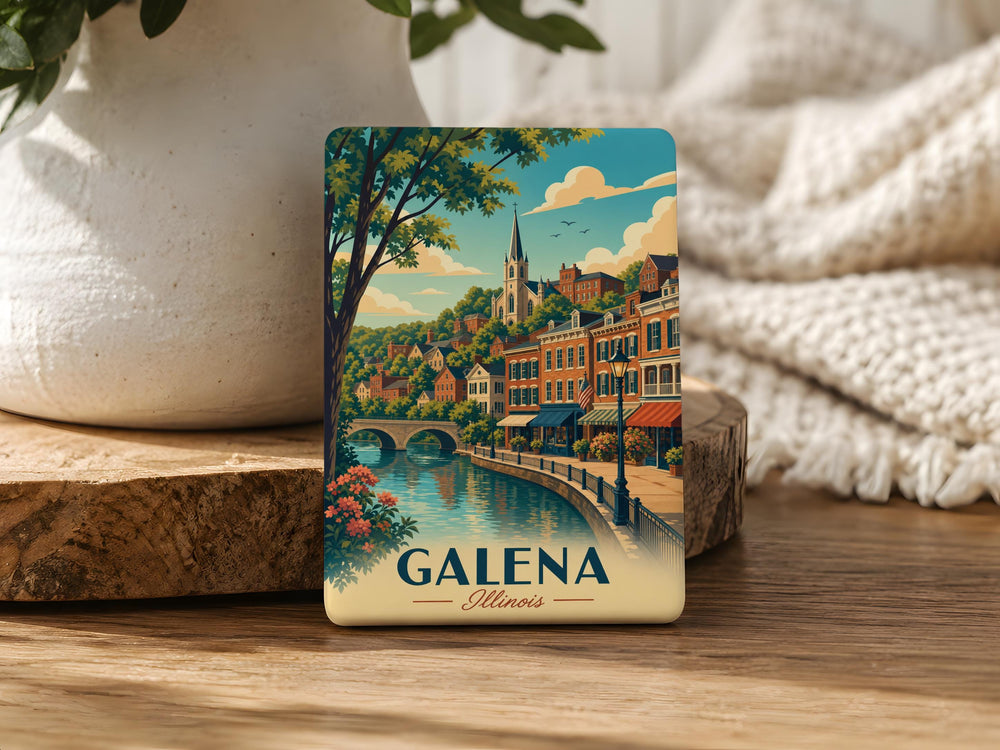 Galena Illinois Fridge Magnet, Galena IL Souvenir Magnet, Historic Galena Travel Gift, Illinois Vacation Keepsake Magnet