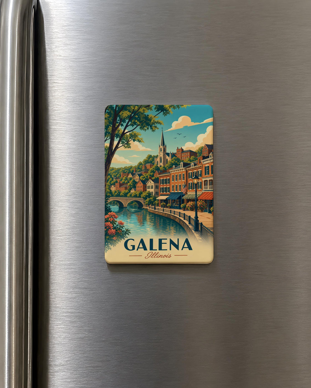Galena Illinois Fridge Magnet, Galena IL Souvenir Magnet, Historic Galena Travel Gift, Illinois Vacation Keepsake Magnet